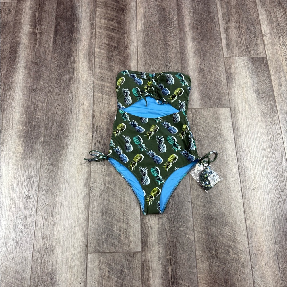 Aerie Green Pineapple One Piece‎ Swimsuit